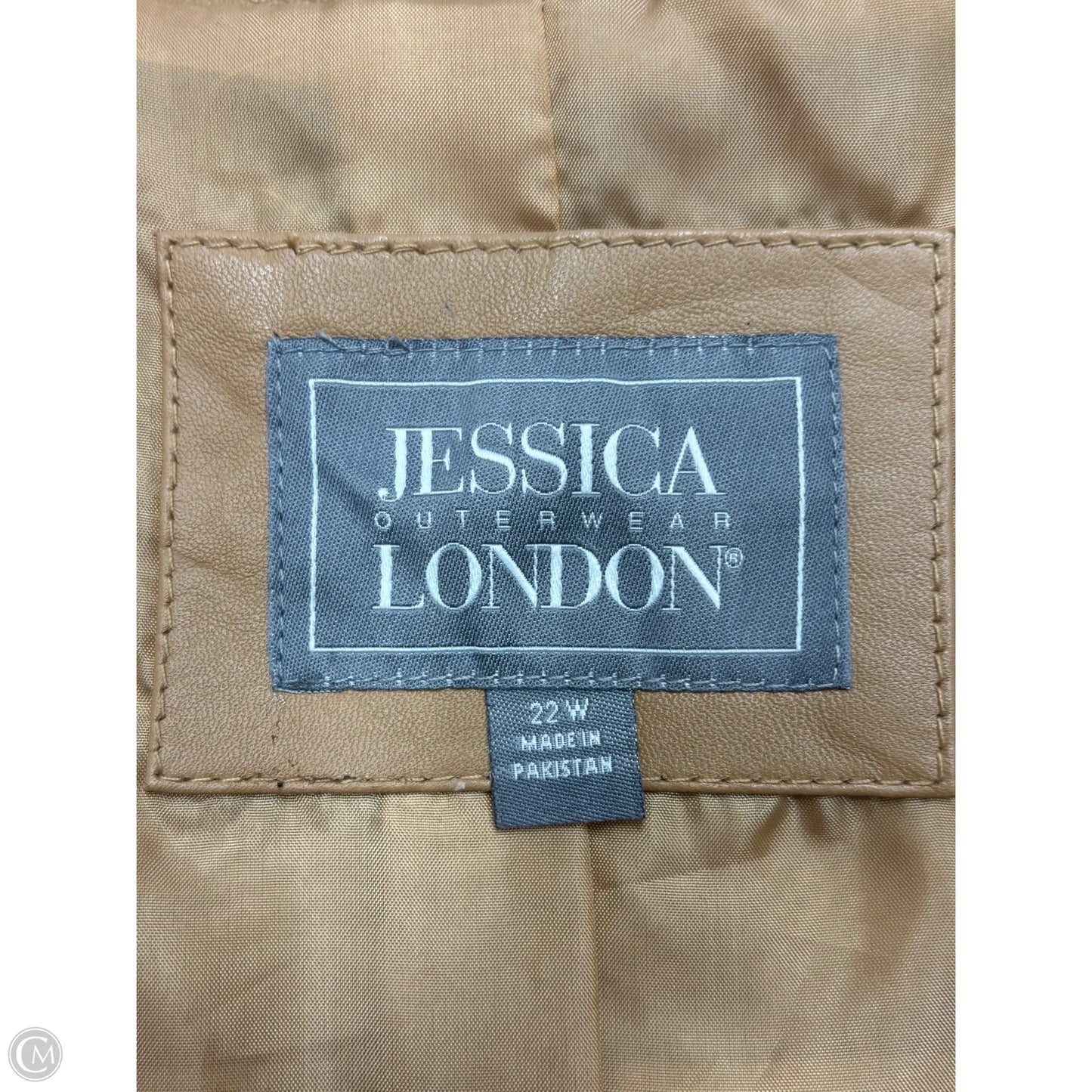 Jacket Leather By Jessica London In Brown, Size: 3x