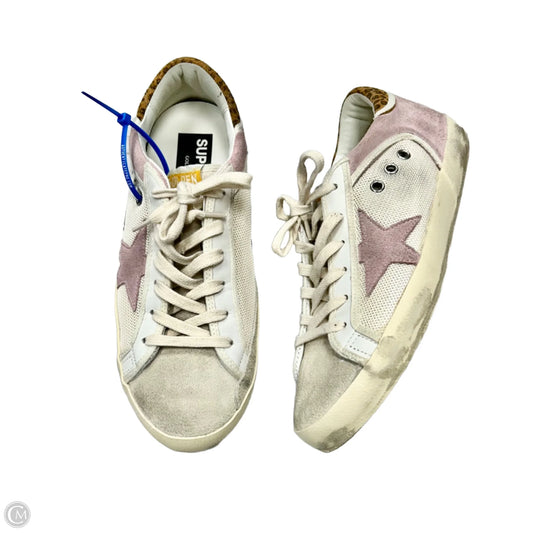 Shoes Luxury Designer By Golden Goose In Pink & White, Size: 9.5