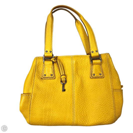 Handbag Leather By Fossil, Size: Medium