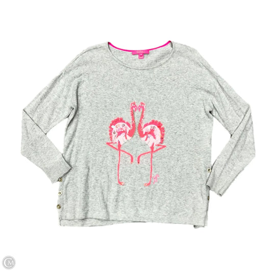 Sweater Designer By Lilly Pulitzer In Grey & Pink, Size: M