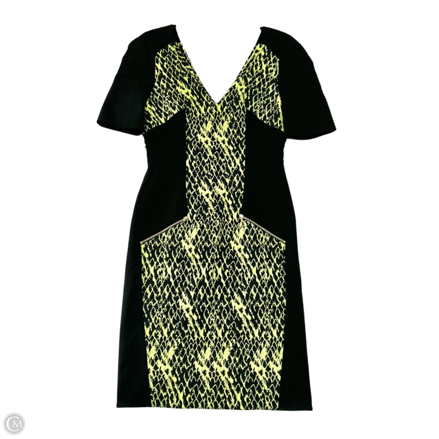 Dress Casual Midi By Matthew Williamson In Black & Green, Size: 10