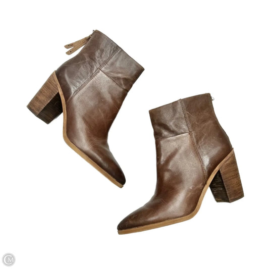 Boots Leather By Franco Sarto In Brown, Size: 10