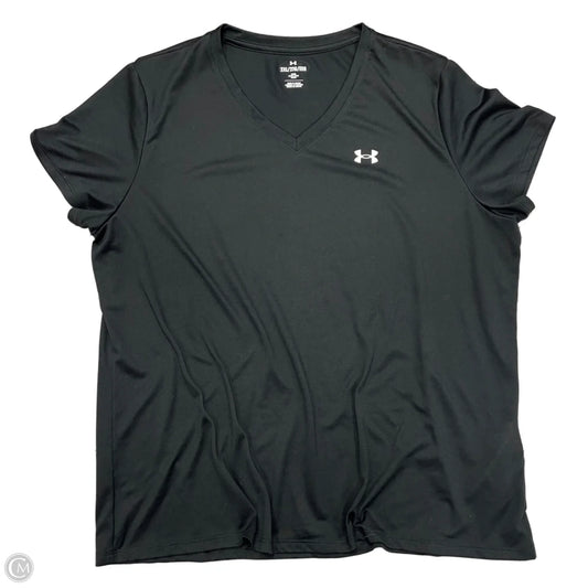 Athletic Top Short Sleeve By Under Armour In Black, Size: 2x
