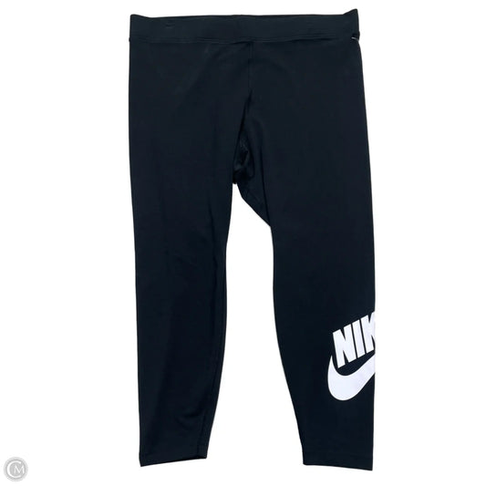 Athletic Leggings By Nike In Black & White, Size: 2x