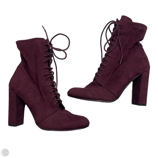 Boots Ankle Heels By Steve Madden In Purple, Size: 9