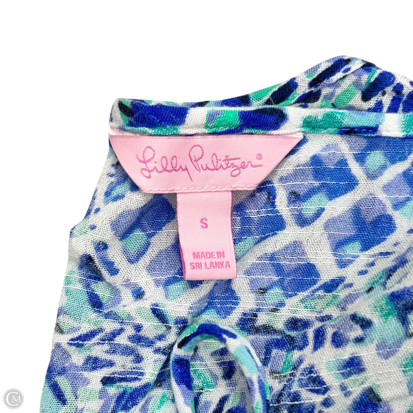 Top Long Sleeve Designer By Lilly Pulitzer In Blue & White, Size: S