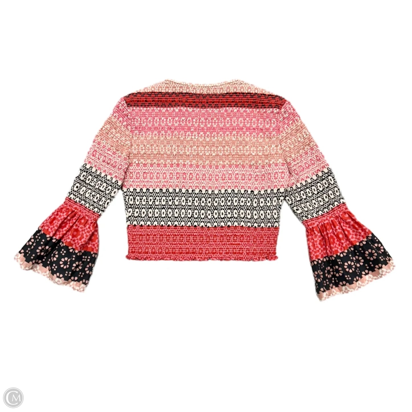 Top Long Sleeve Designer By Derek Lam In Black & Pink, Size: Xs