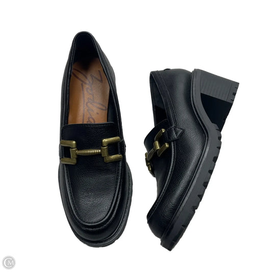Shoes Heels Block By Zodiac In Black & Gold, Size: 6