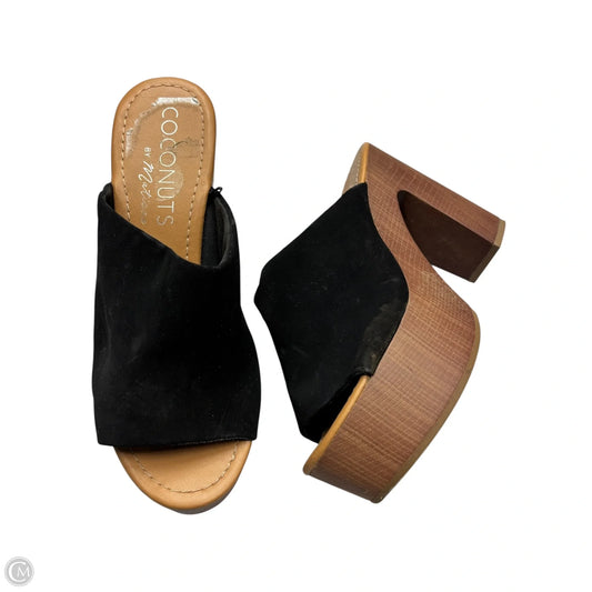 Sandals Heels Block By Coconuts In Black & Brown, Size: 8.5