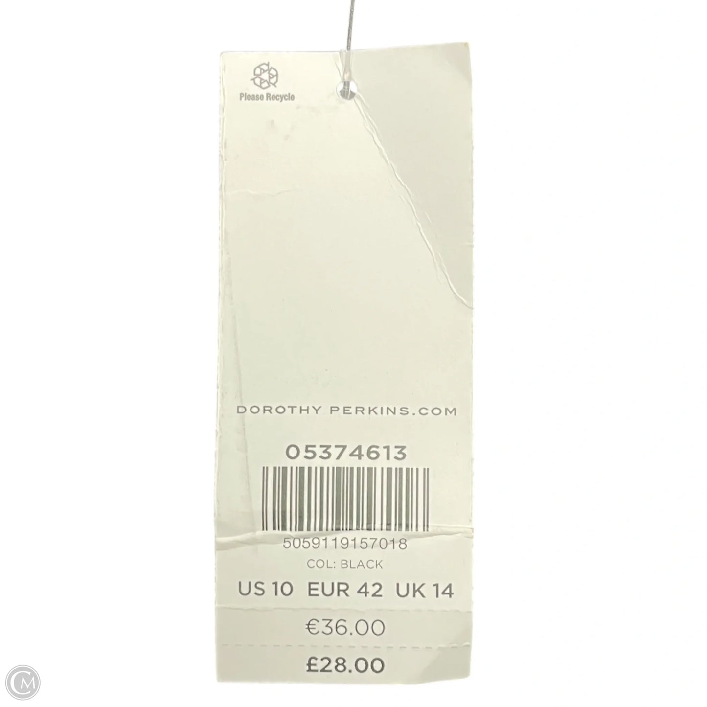 Top Short Sleeve By Dorothy Perkins In Black & Gold, Size: M