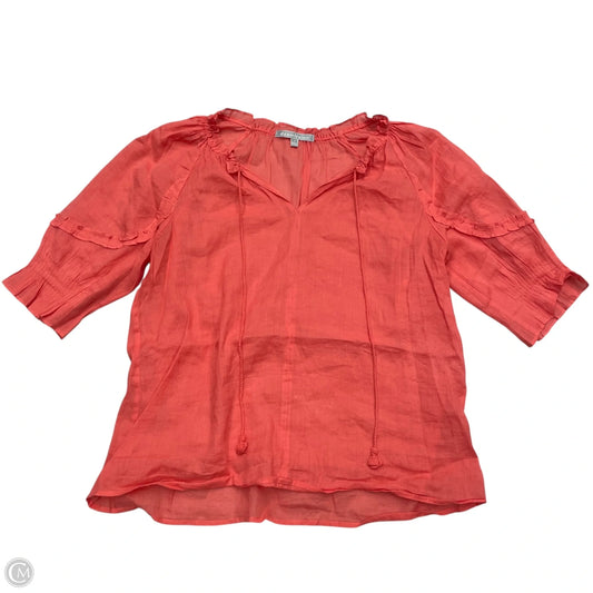 Blouse Short Sleeve By Daniel Rainn In Coral, Size: S