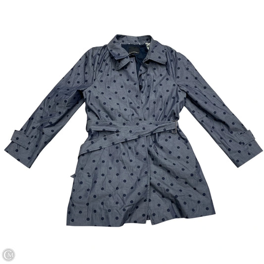 Coat Trench Coat By Banana Republic In Blue, Size: L