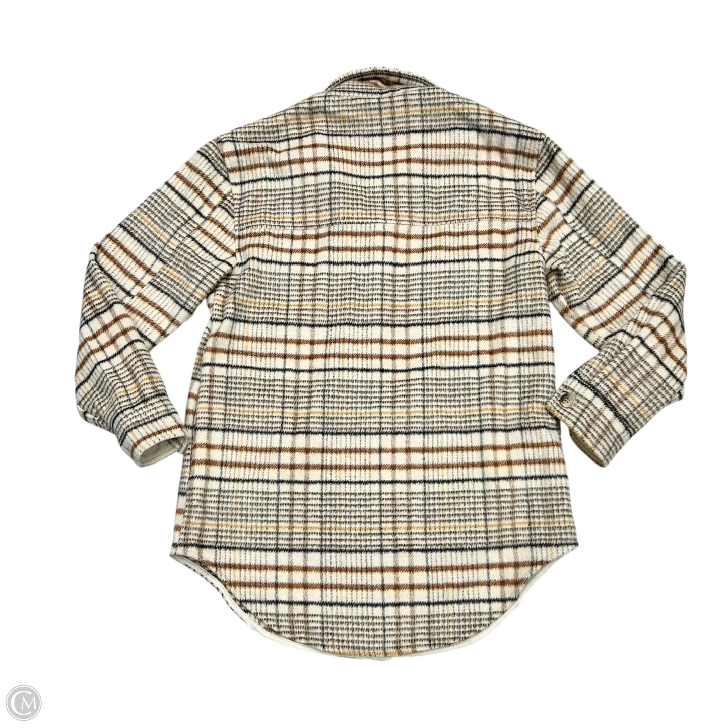 Jacket Shirt By Joie In Brown & Cream, Size: S