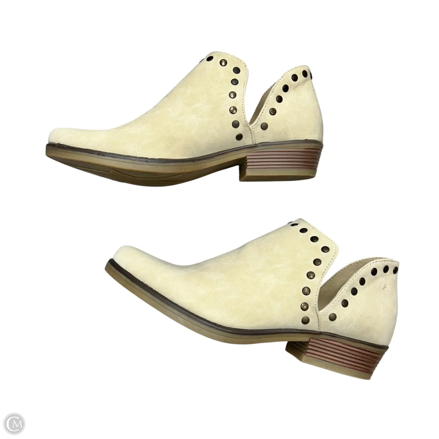 Boots Ankle Flats By Seven 7 In Brown & Cream, Size: 8