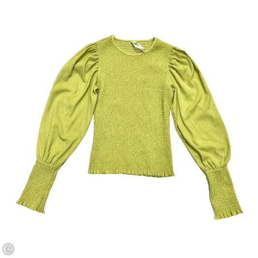 Top Long Sleeve By Anthropologie In Chartreuse, Size: S