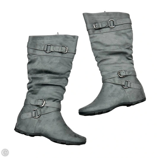 Boots Mid-calf Flats By Unr8ed In Grey, Size: 9