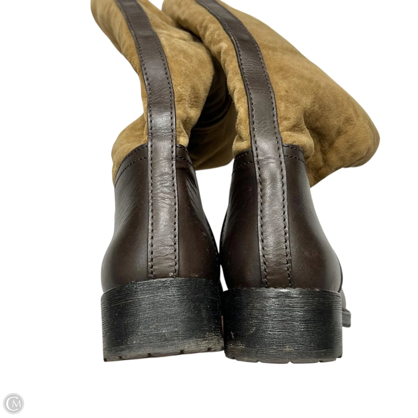 Boots Designer By Tory Burch In Brown & Tan, Size: 8