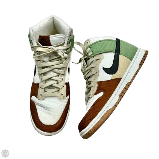 Shoes Sneakers By Nike In Brown & Green, Size: 10