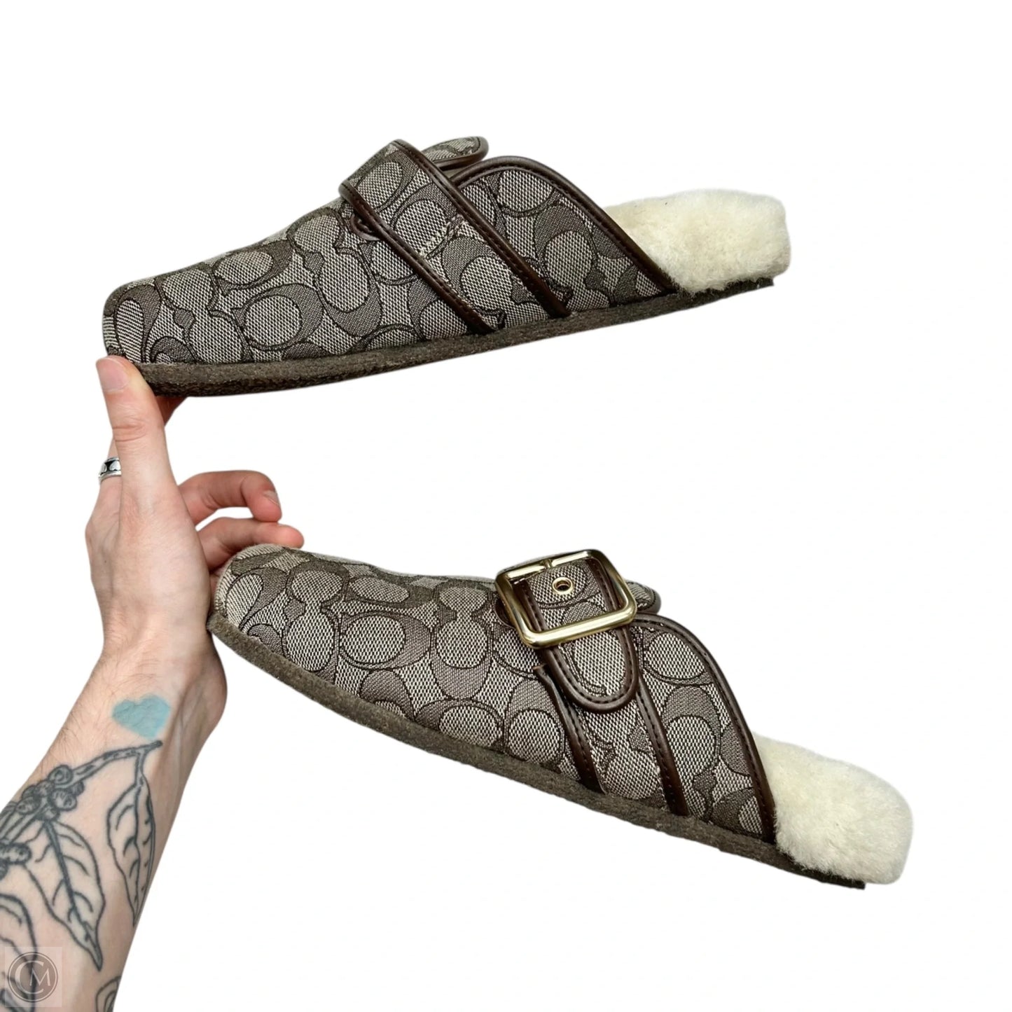 Shoes Designer By Coach In Brown & Cream, Size: 8