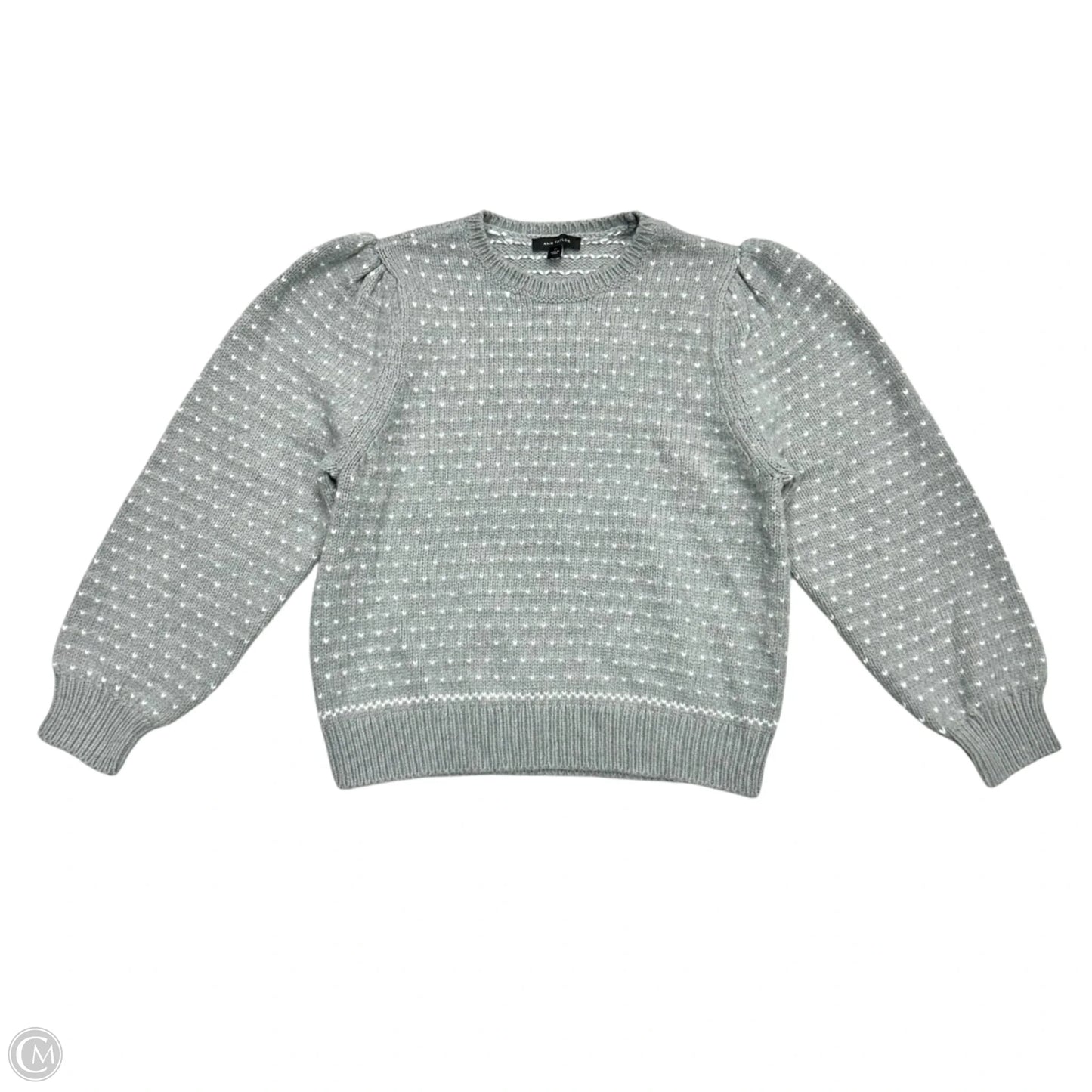 Sweater By Ann Taylor In Grey & White, Size: Xl