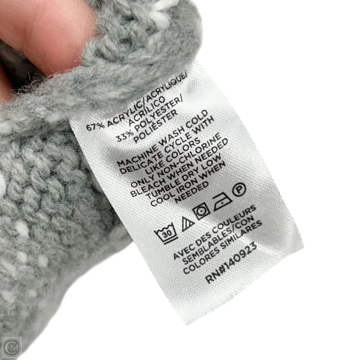 Sweater By Ann Taylor In Grey & White, Size: Xl
