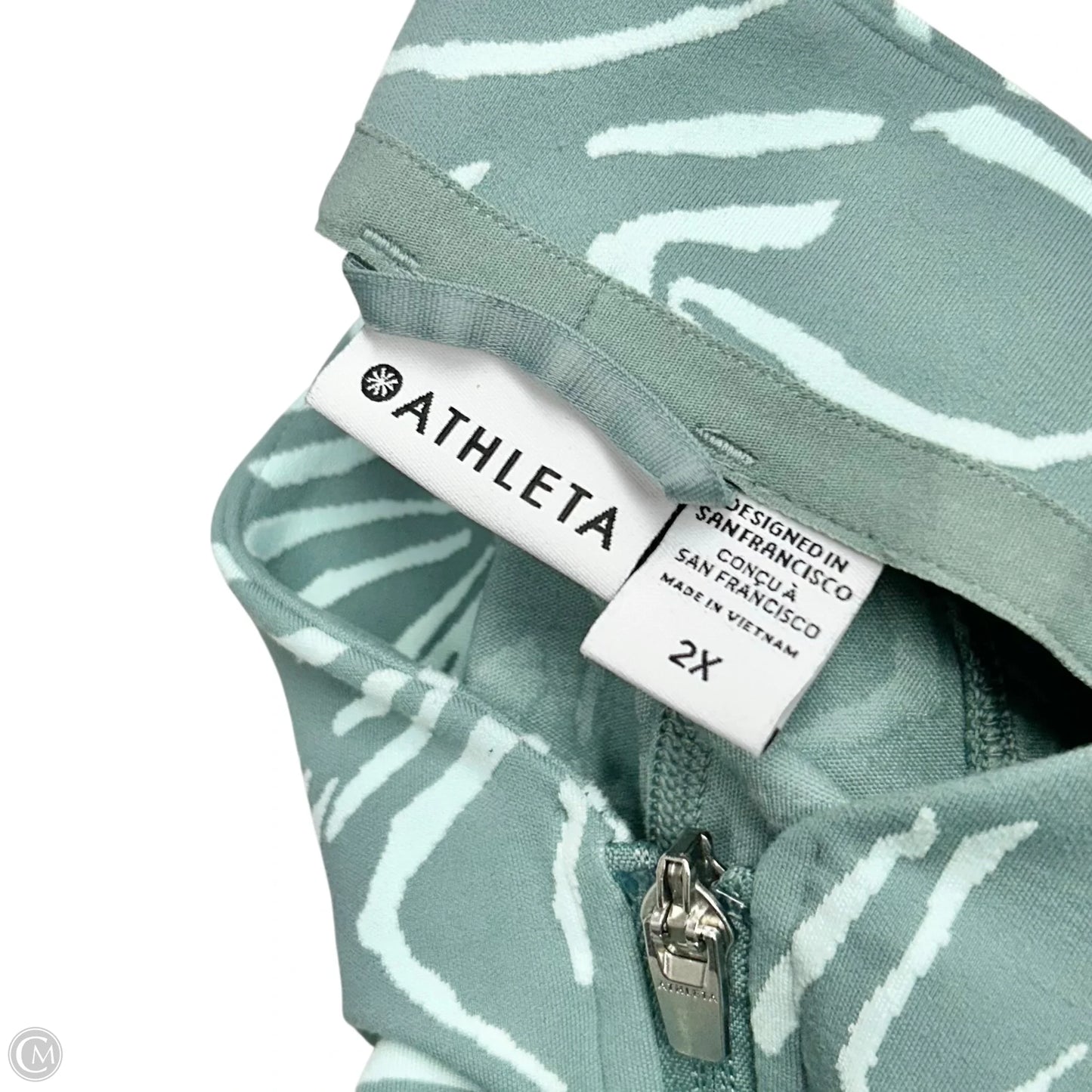 Athletic Jacket By Athleta In Blue & White, Size: 2x
