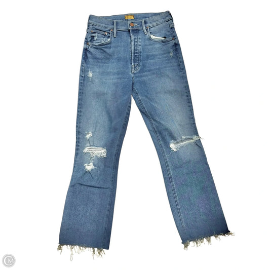 Jeans Straight By Mother In Blue Denim, Size: 4