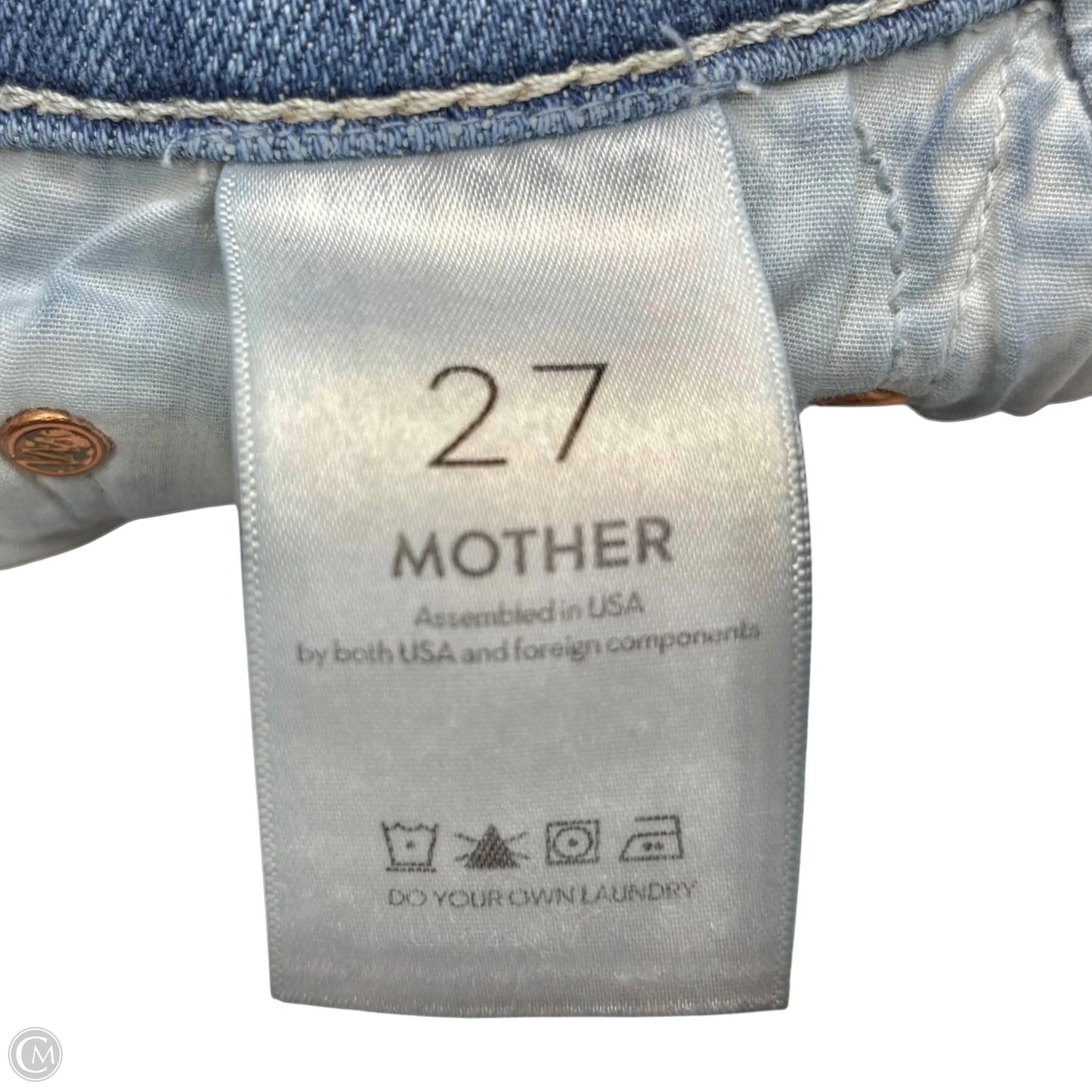 Jeans Straight By Mother In Blue Denim, Size: 4