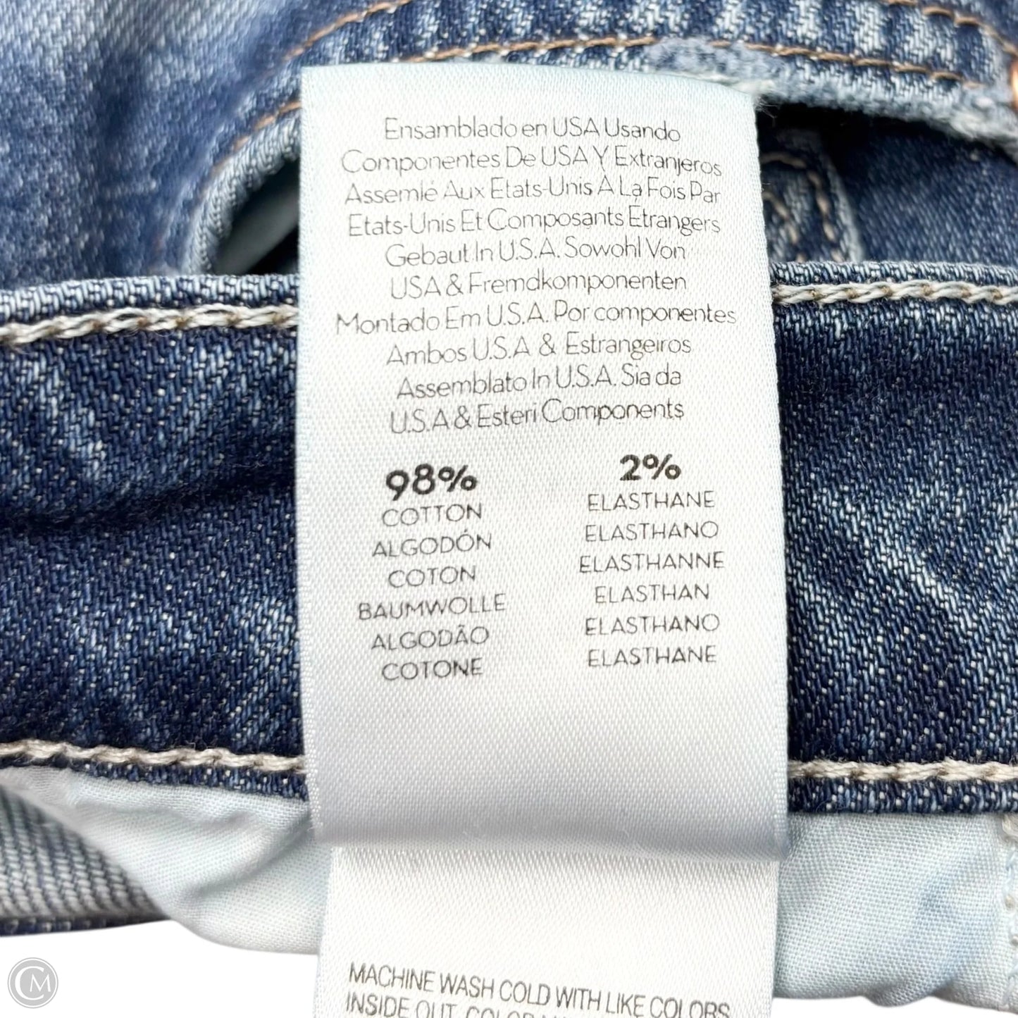 Jeans Straight By Mother In Blue Denim, Size: 2