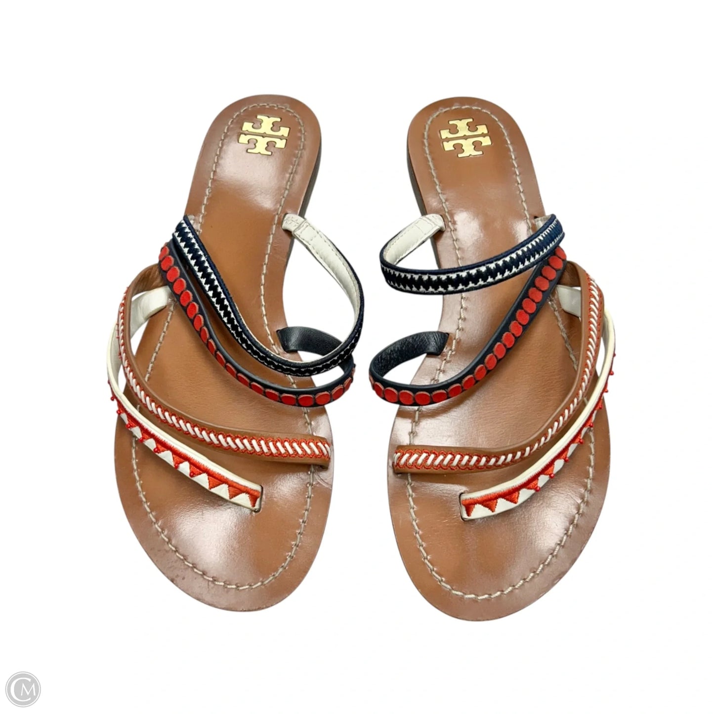 Shoes Designer By Tory Burch In Blue & Red & White, Size: 9