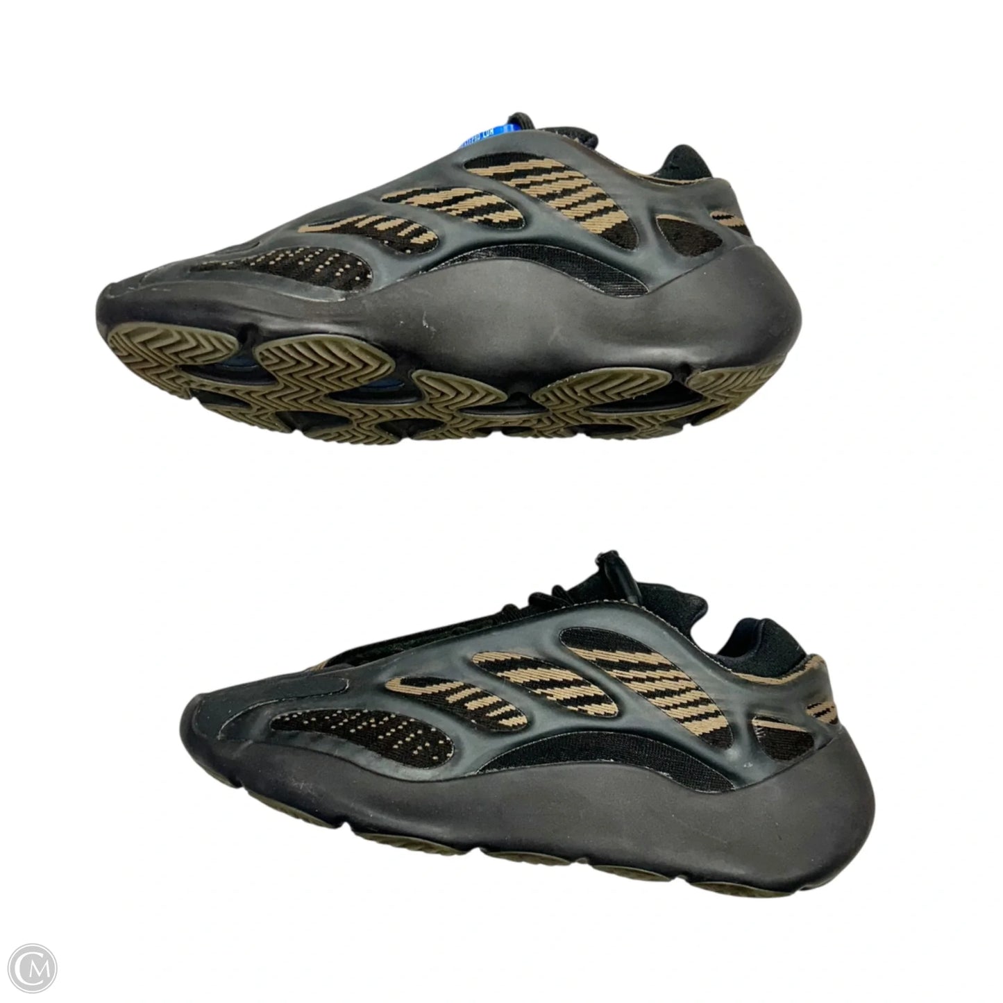 Shoes Luxury Designer By Yeezy In Black & Tan, Size: 8.5