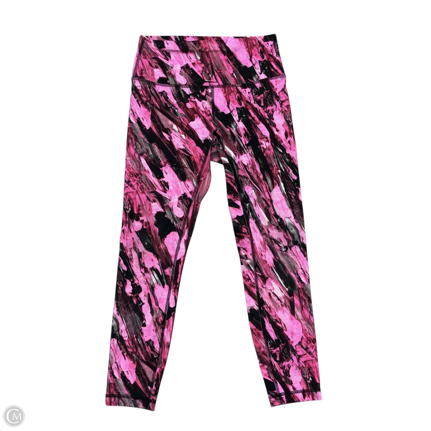 Athletic Leggings By Lululemon In Black & Pink, Size: M