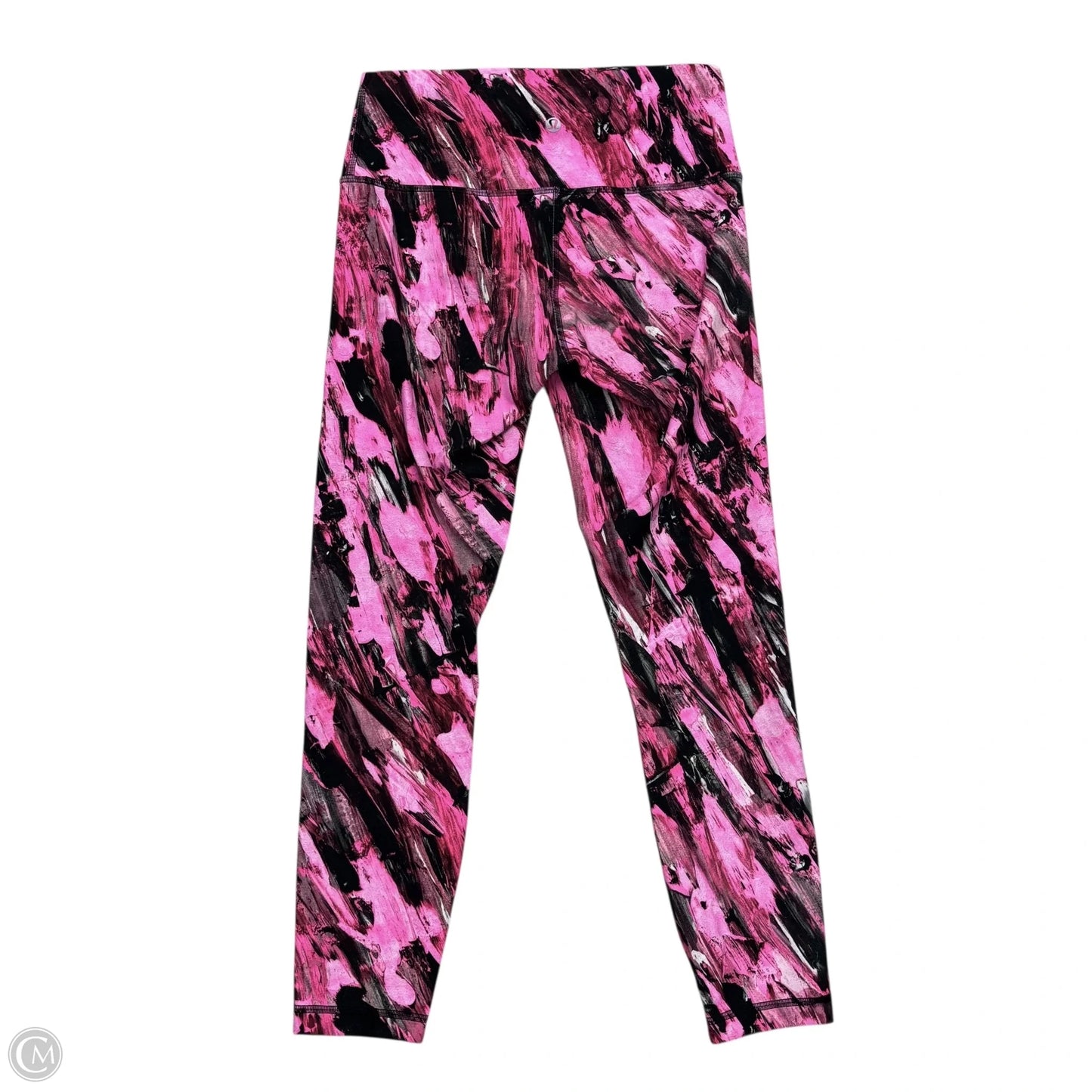Athletic Leggings By Lululemon In Black & Pink, Size: M