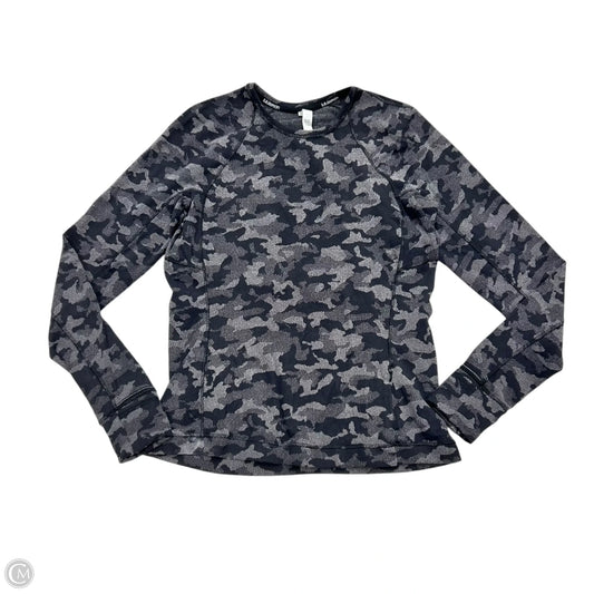 Athletic Top Long Sleeve Crewneck By Lululemon In Camouflage Print, Size: M