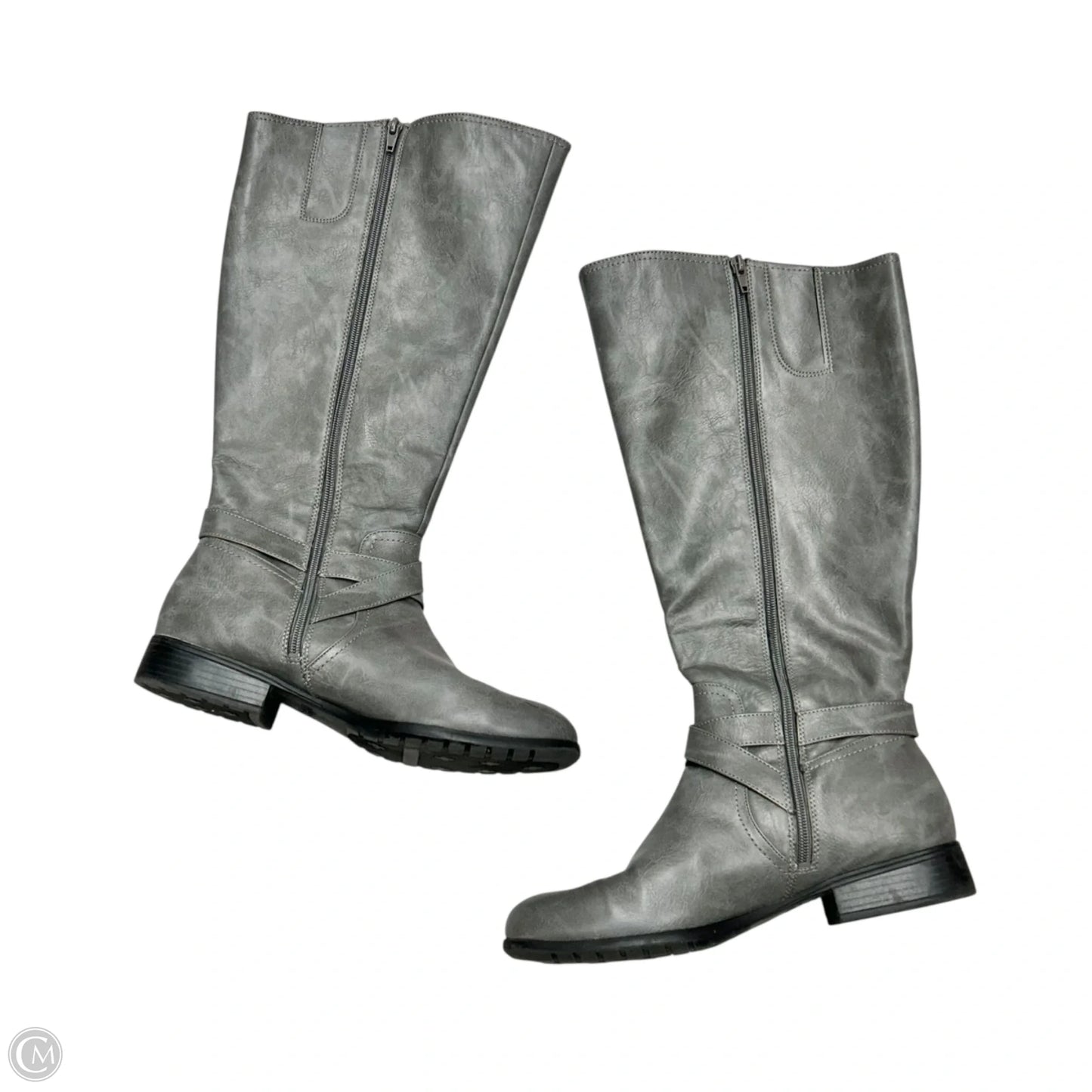 Boots Mid-calf Flats By Life Stride In Grey, Size: 9.5