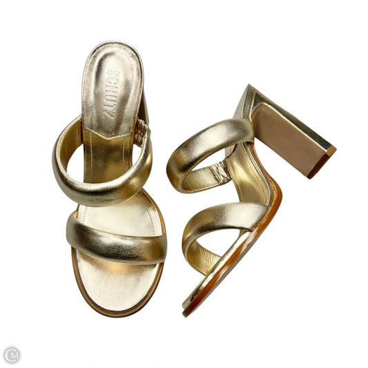 Shoes Heels Block By Schutz In Gold, Size: 8.5