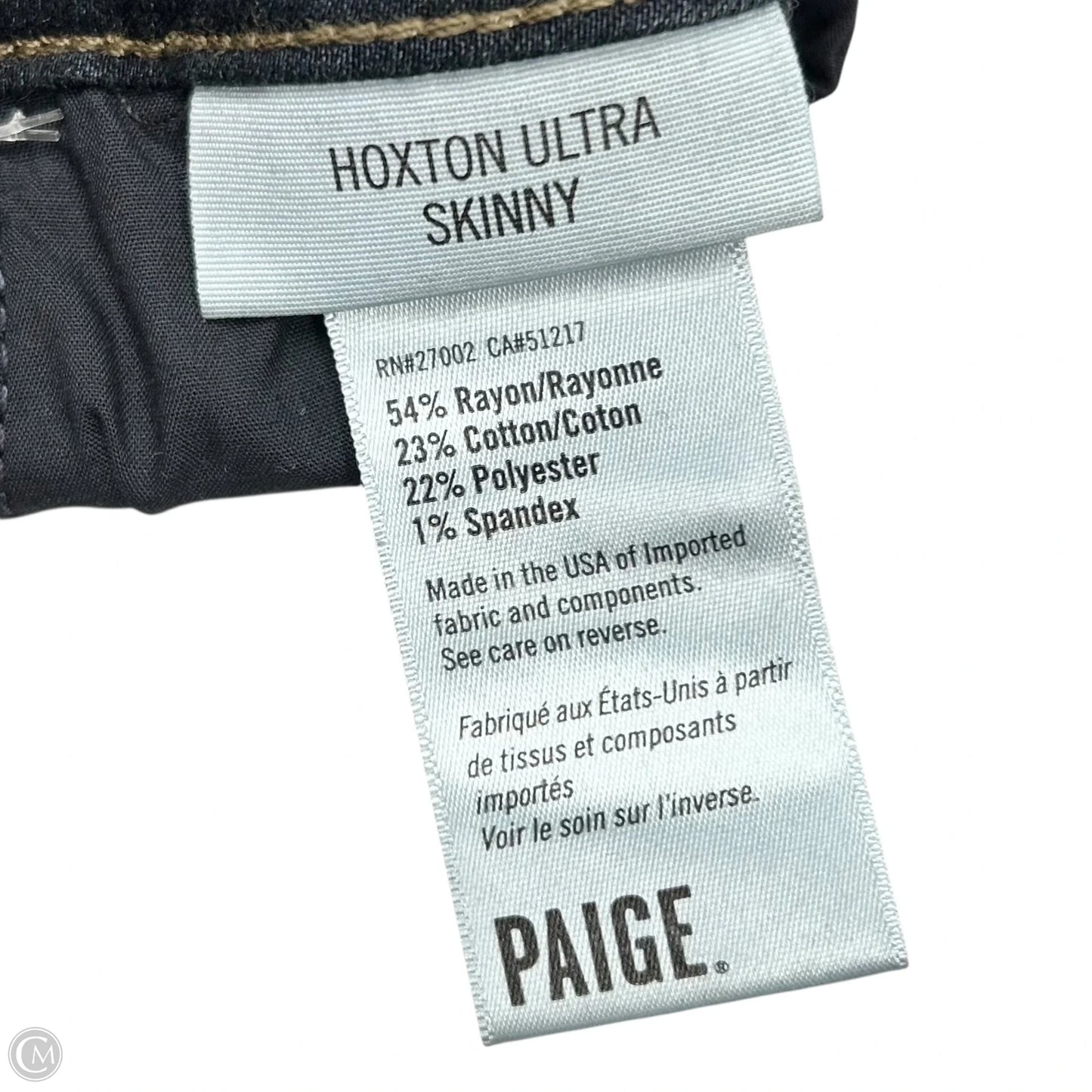 Jeans Skinny By Paige In Blue Denim, Size: 2