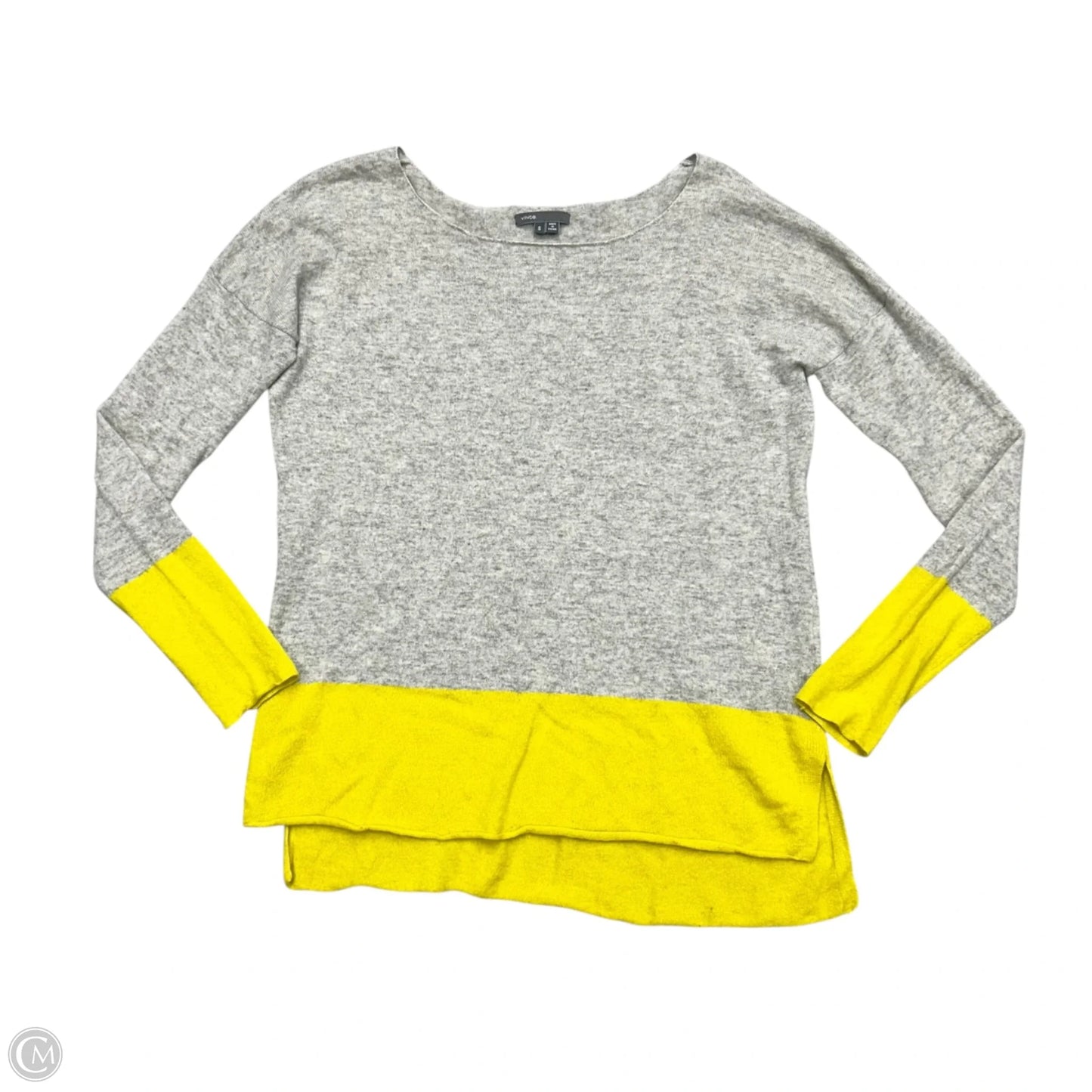 Sweater Cashmere By Vince In Grey & Yellow, Size: S