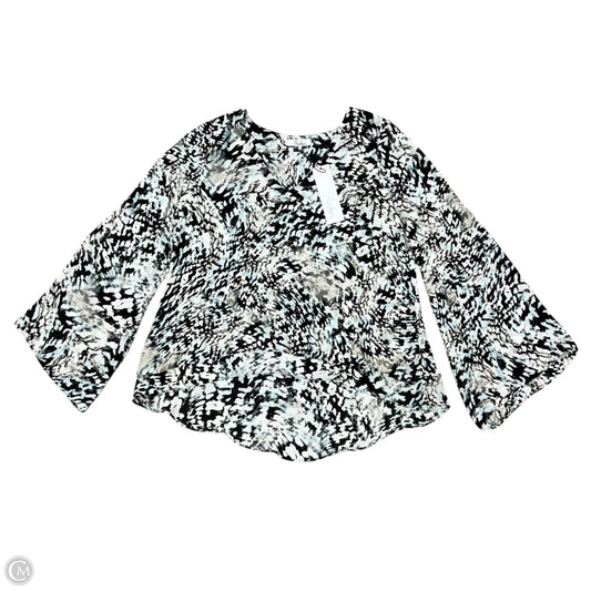 Blouse Long Sleeve By Parker In Black & Grey, Size: M