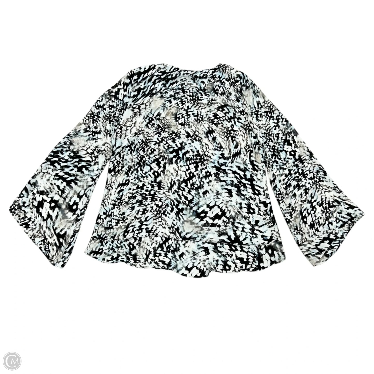 Blouse Long Sleeve By Parker In Black & Grey, Size: M