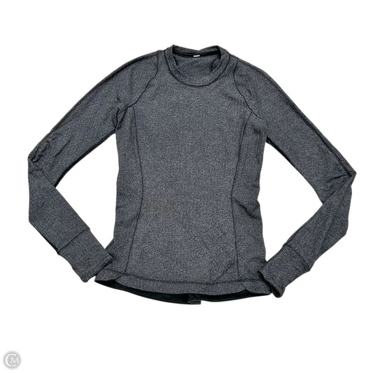 Athletic Sweatshirt Crewneck By Lululemon In Black & Grey, Size: S