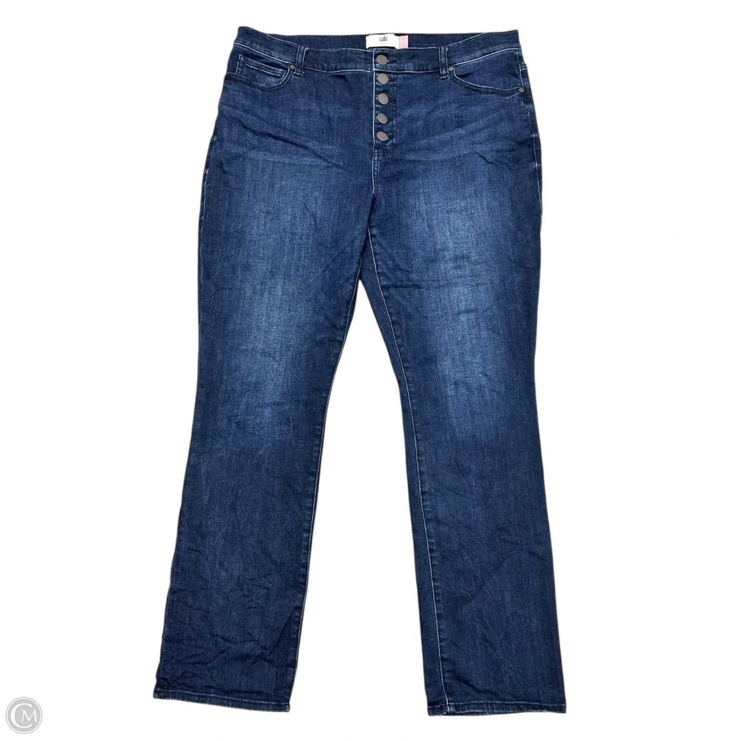 Jeans Straight By Cabi In Blue Denim, Size: 16