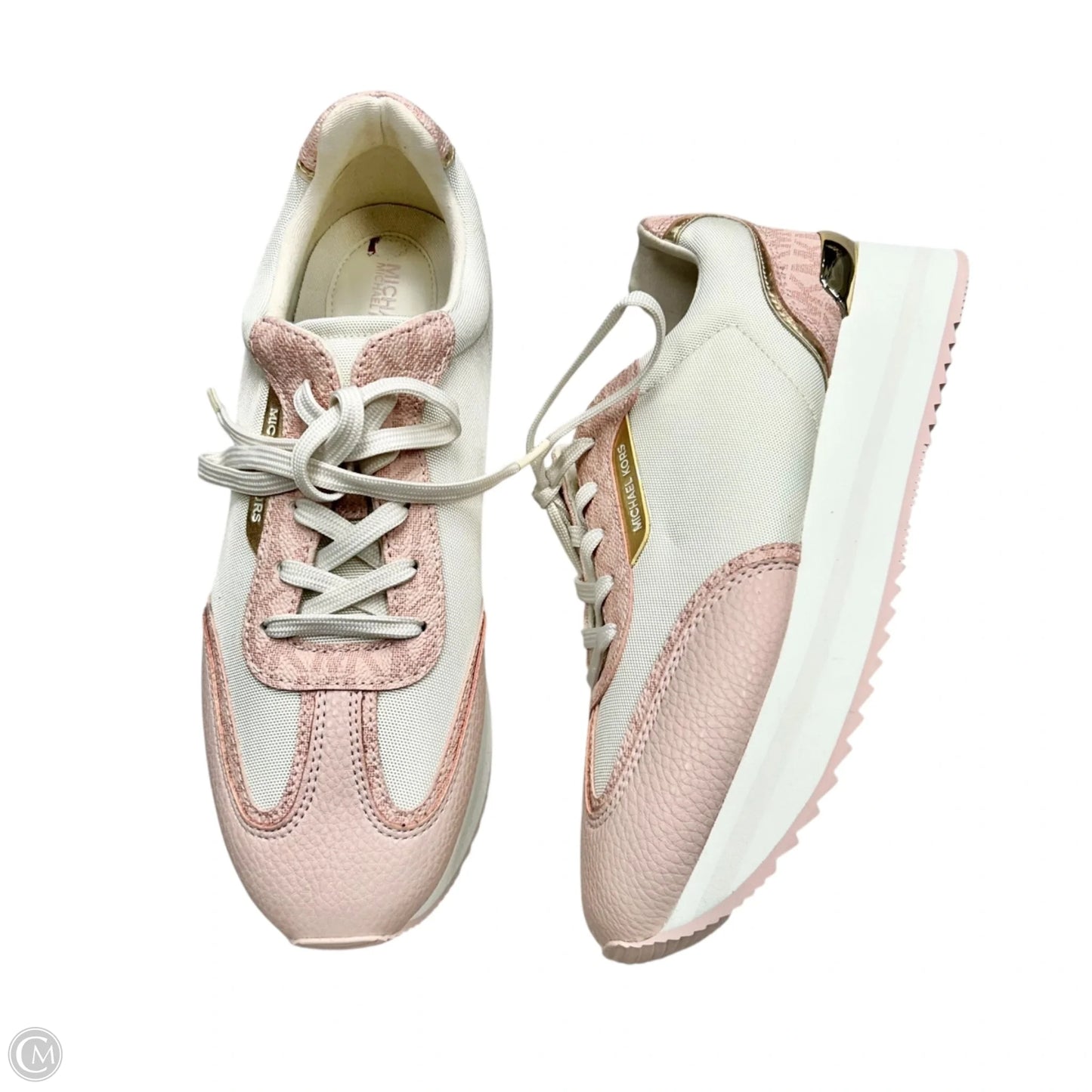 Shoes Designer By Michael Kors In Pink & White, Size: 8.5