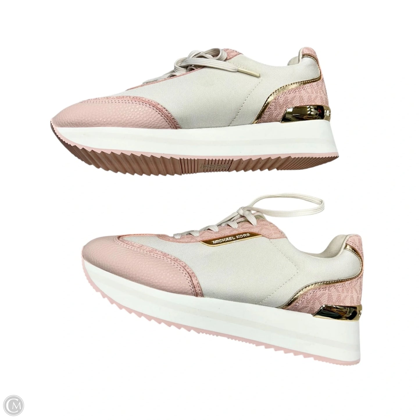Shoes Designer By Michael Kors In Pink & White, Size: 8.5