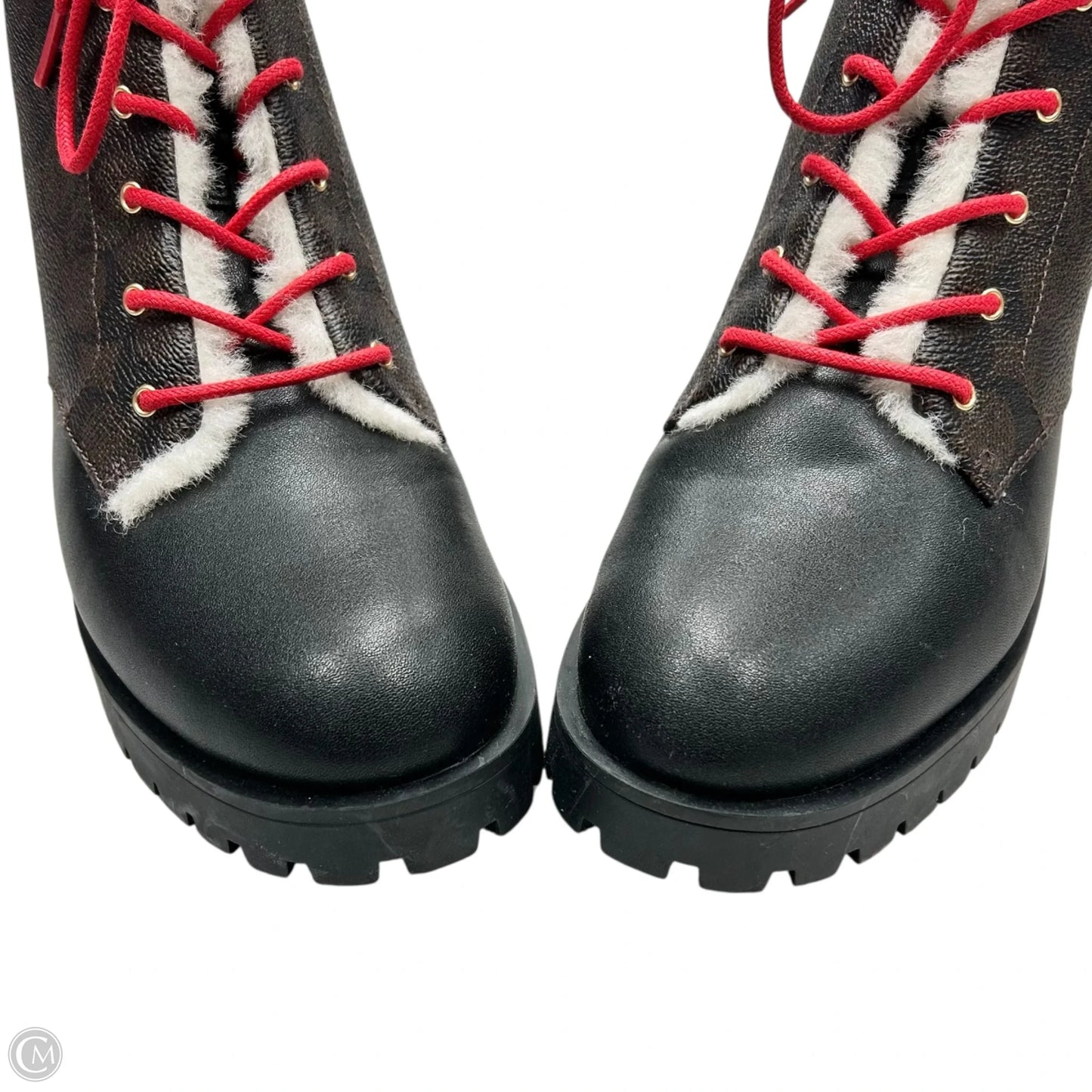 Boots Designer By Coach In Black & Brown, Size: 8.5