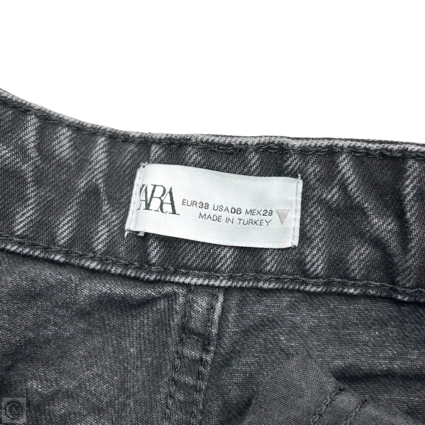 Jeans Straight By Zara In Black Denim, Size: 6