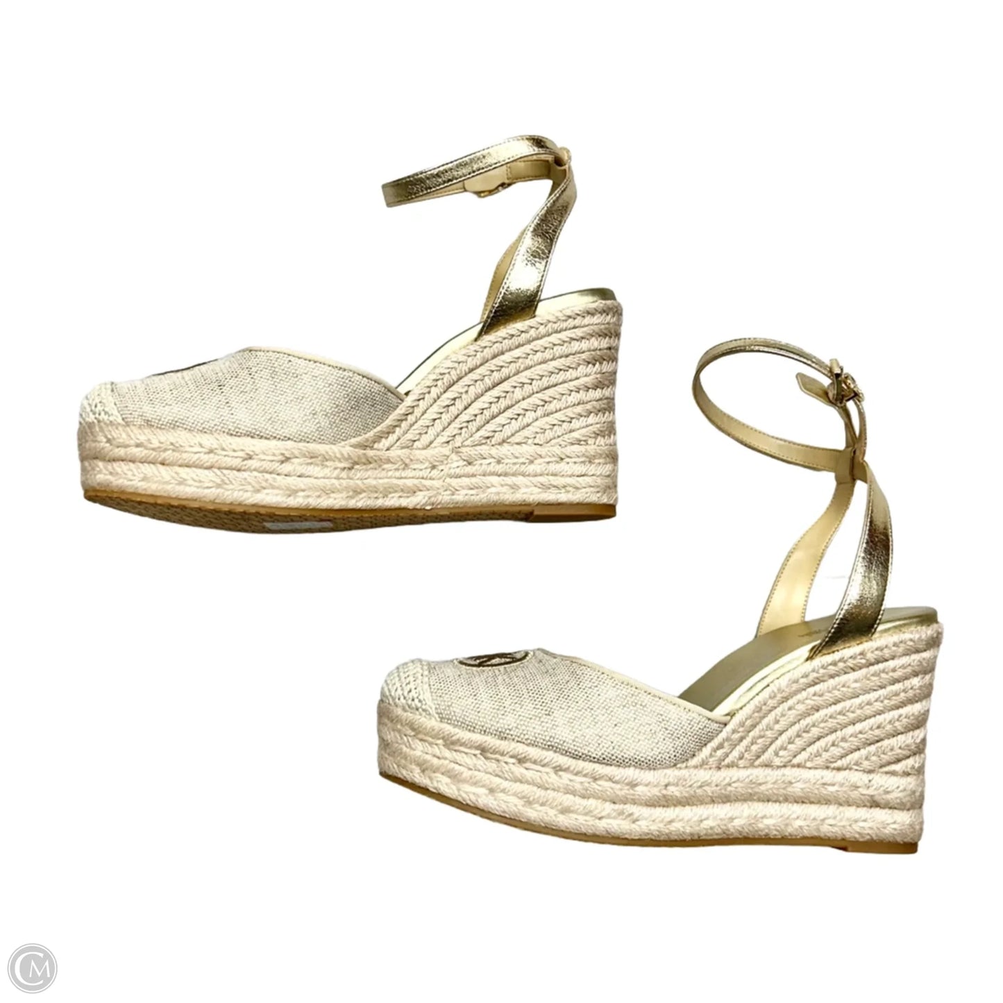 Sandals Designer By Michael Kors In Gold & Tan, Size: 9.5