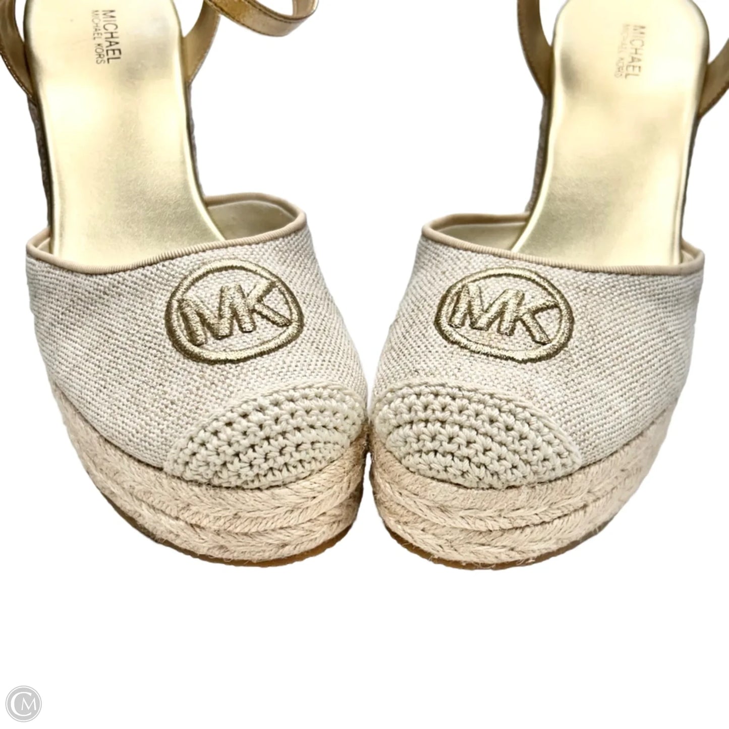 Sandals Designer By Michael Kors In Gold & Tan, Size: 9.5