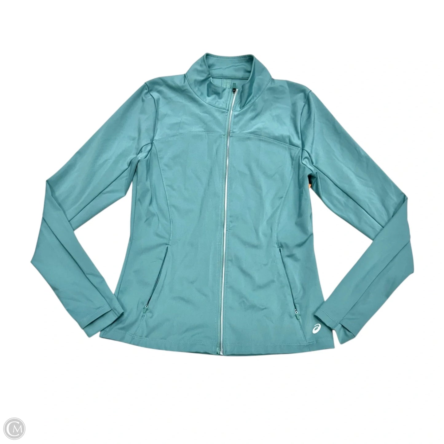 Athletic Jacket By Asics In Blue, Size: S
