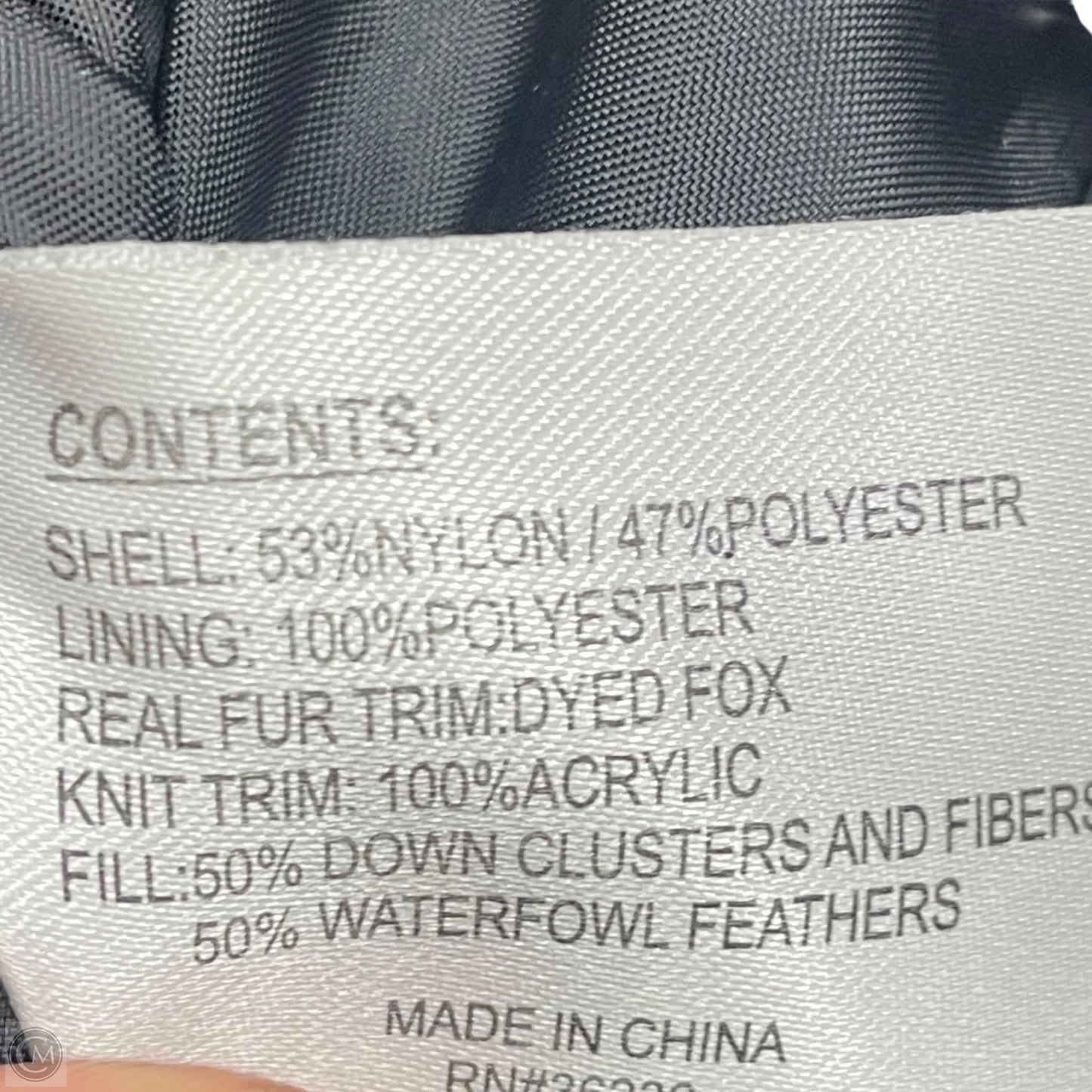 Coat Parka By Gallery In Black & Brown, Size: M